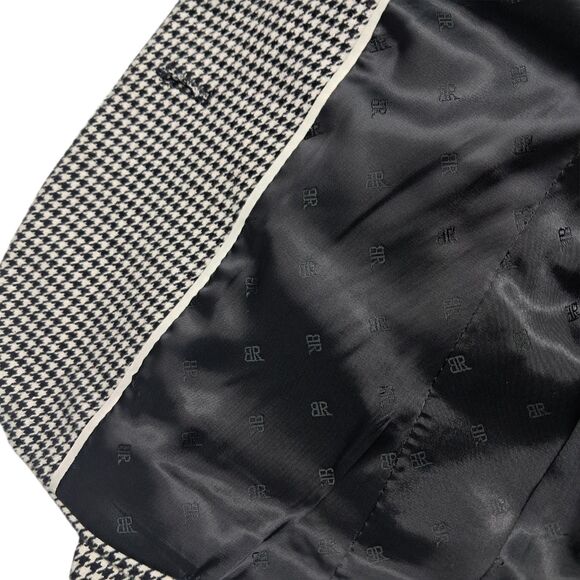 Banana Republic Blazer Jacket Women's 2 Black White Houndstooth Preppy Old Money - Picture 7 of 12